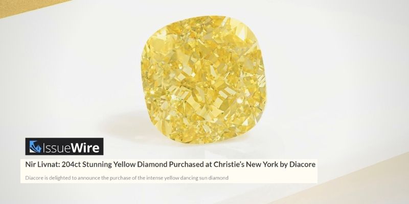 You are currently viewing Diacore Purchased 204ct Stunning Yellow Diamond at a Christie’s New York Auction